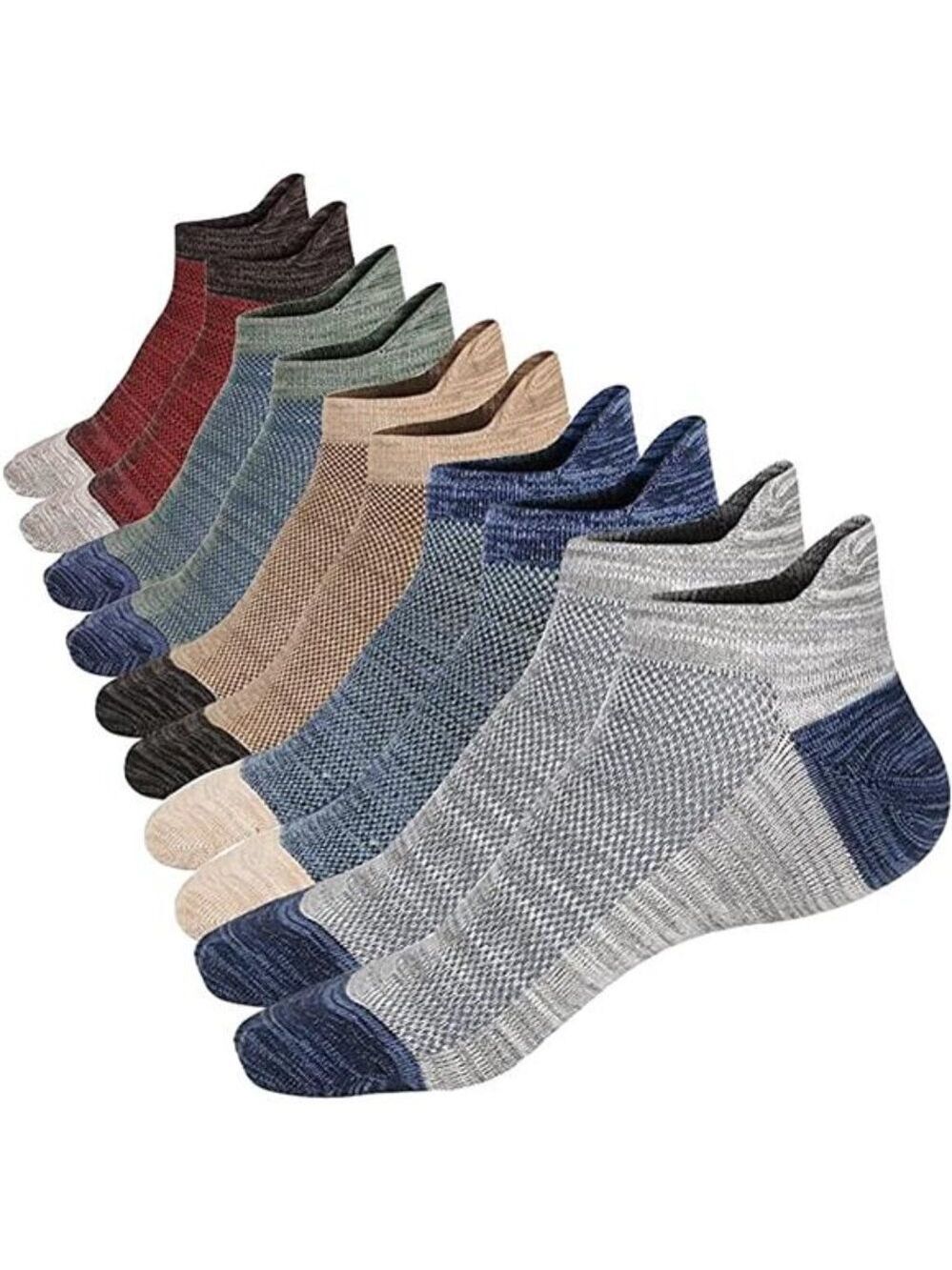 Ankle Socks Low Cut Cotton Moisture Wicking Anti Skid Heel Tab Men Women